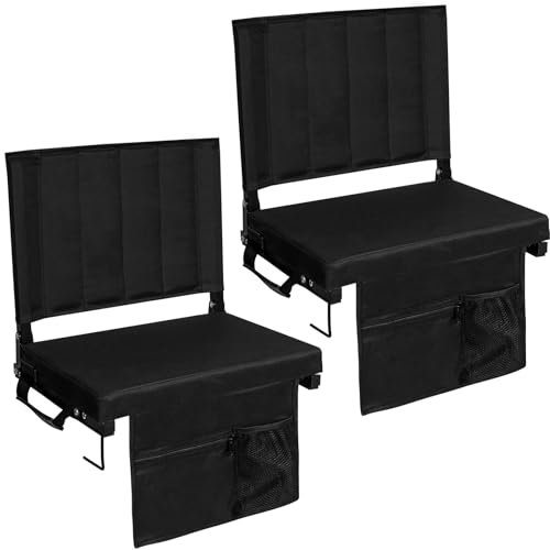 Romswi 2PK Stadium Seats for Bleachers with Back Support, Comfort Thick Padded Bleacher Seats with...