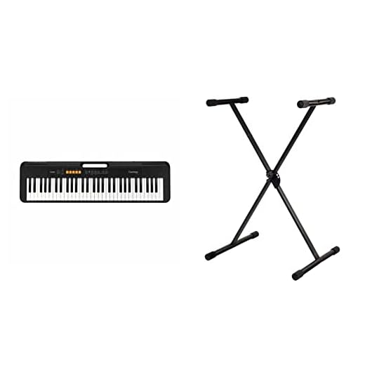 Casio CT-S100 - Teclado de Piano (sin Adaptador de Corriente Alterna) & GEWA F900520 - Soporte de teclado, patas perfil simple,negro
