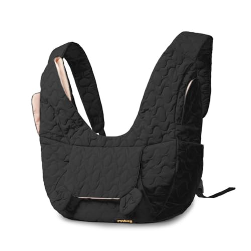 KiBcsLic Mochila Transporte com Bolso Ajustável Ergonômica p Gatos, Preto