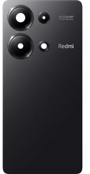 SPES Oryginalna pokrywa akumulatora tylna pokrywa tylna do Redmi Note 13 Pro 4G, czarna, z soczewką aparatu i fabrycznie zamontowanymi paskami klejącymi