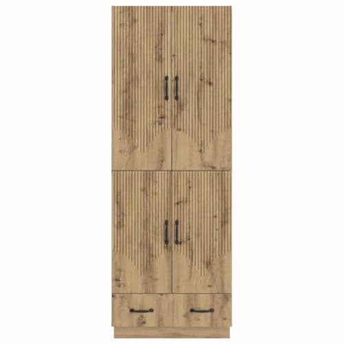 Armario multiusos con 4 puertas estilo roble escandinavo 6