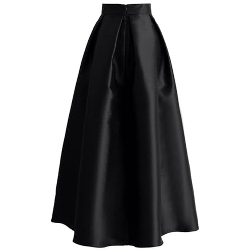 CHICWISH Women Bowknot Pleated Maxi Skirt Casual High Waist A-Line Prom Party Swing Long Skirts with Pockets3