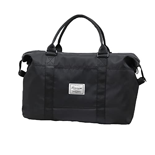 Large Capacity Tote Bag Duffle Bags for Sports and Weekend Travel, Duffel Bags Sport Bags Lightweight, 15.7 inch, Black
