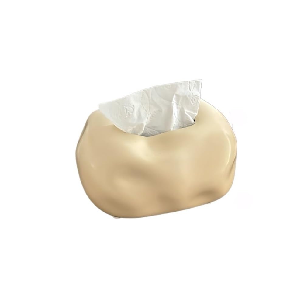 Tissue Box Holder Creative Ceramic Tissue Box Cover Home Hotel Decoration Ornaments Napkin(Beige)