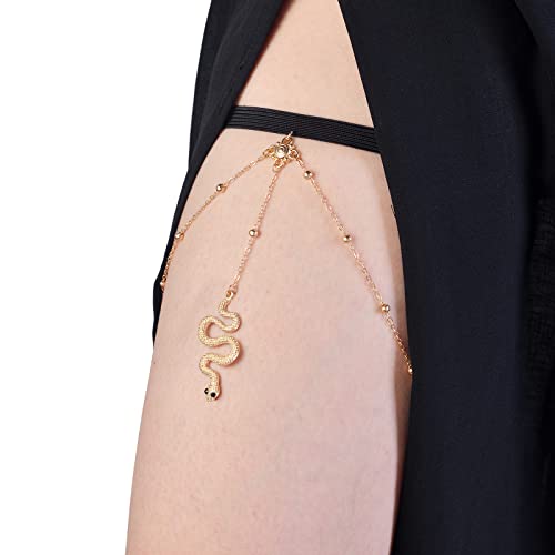 Tornito 12Pcs Thigh Chains Snake Heart Pearl CZ Leg Chain Boho Layered Body Chain Summer Beach Party Body Jewelry for Women Silver Gold Tone3