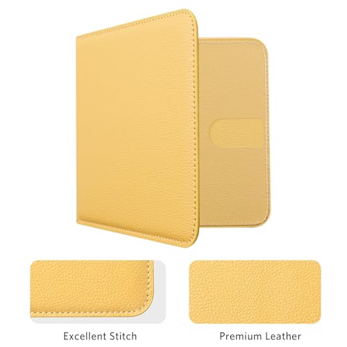 Image of CoBak Car Registration and Insurance Holder - Vehicle Glove Box Car Organizer, Auto Truck Comparment Accessories Case for Essential Document, Driver License, Cards (Mustard Yellow)