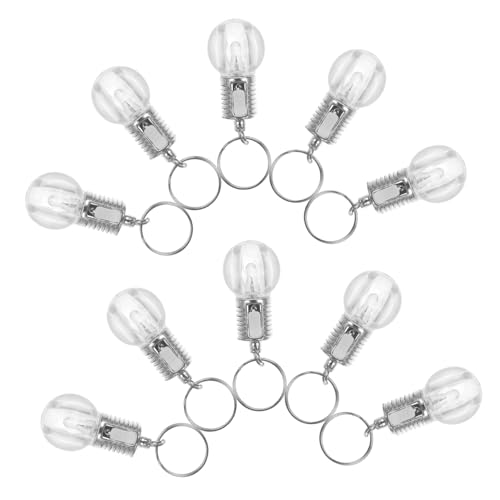 NUOBESTY Llavero Bombilla LED Colorida y Transparente de Acrílico, 10 Unidades, Diseño Portátil para Mujer, Accesorio Multifuncional Luz Brillante para Uso Diario y Manualidades