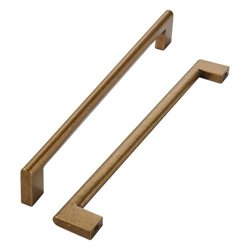 khtumeware 8 Inch Hole Center 10 Pack,Vintage Solid Antique Brass Cabinet Pulls Heavy Duty Kitchen Drawer Handle Antique Cabinet Hardware for Bathroom, Drawer, Cabinet by khtumeware - Used condition - US$58.62