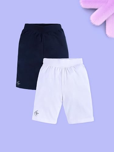 Image of KiddoPanti Girls Knee Length Cycling Shorts Pack of 2