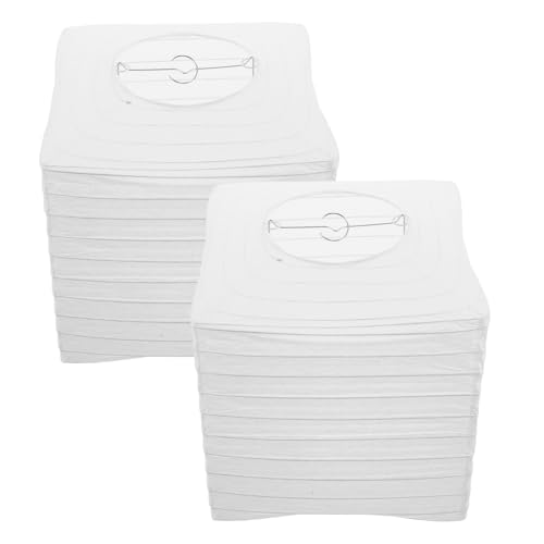 PRETYZOOM 2piezas Linternas De Papel Plegables Pantalla De Techo Para Colgar Faroles Japoneses Blancos Decoración De Fiestas Manualidades Uso Interior y Exterior Para Celebraciones De Primav