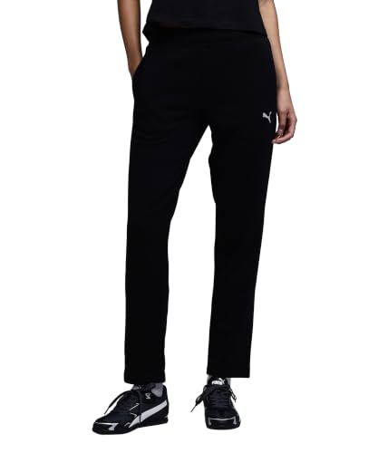 Image of Puma Women Cotton Solid Regular Track Pants for Lounging, Travel, Or Light Activity