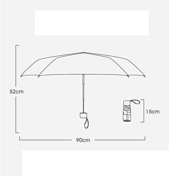 Image of SNKR ESSENTIALS HEMOVIA Mini Umbrella with Case for Men & Women (Manual Open) Compact Travelling Umbrella, Polyester & UV Protection Fabric for Summer Use in Rain & Summer- 6 Frame