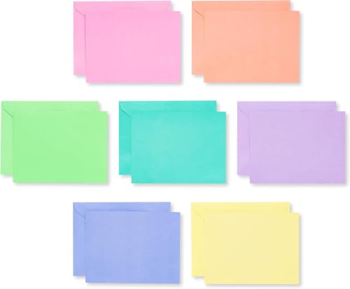 Image of American Greetings Single Panel Blank Cards Bulk with Envelopes, Bright Pastel Colors (200-Count) (Pack of 12)