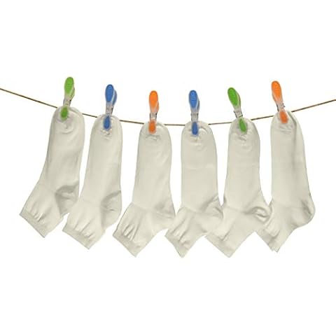 PETTI Artigiani Italiani, Girl's Cotton, Patterned Ankle Socks, 100% Made in Italy, Pack of 6, Cream, 12 Cover