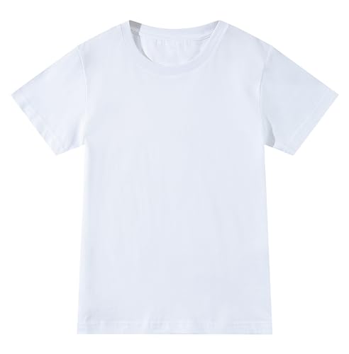 Unisex Kids Quality Cotton Tees White Baisc Shirt3