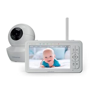 Babysense HD S2 Babyphone Camera, Monitor de vídeo para bebé con cámara y audio de 5″ HD 720p, sin wifi, Luz nocturna ajustable, alcance amplio, audio bidireccional, zoom 4X, visión nocturna, batería