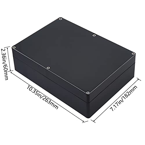 Project Box IP65 Waterproof Junction Box, ABS Plastic, Black, 10.35x7.17x2.36 inch