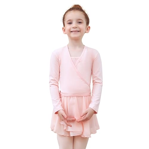 Tancefair Kinder Ballett Wickeljacke Baumwoll Ballettjacke Mädchen Gymnastik Tanz Ballettjacke Langarm Wärmende Ballettkleidung für Mädchen Damen