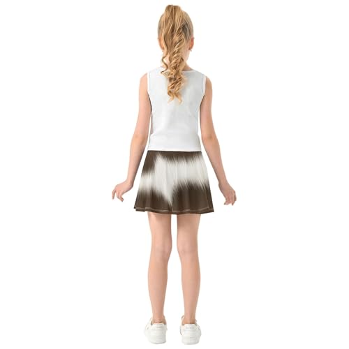 Brown Beige Spots Kids Tennis Skirts Personalized Girls' Shorts Athletic Skorts Cheer Skirt 4t4