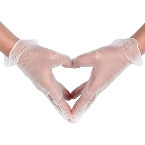Chef's Star Vinyl Gloves Large Disposable Gloves, 100 Comfortable Single Use, Latex-Free Rubber-Free, Multipurpose Protective Gloves for Cooking, Food Prep, Cleaning, and More Cover