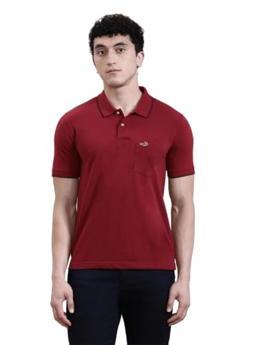 Image of CROCODILE Men Solid Polo T-Shirt | 100% Cotton | Short Sleeve | Slim Fit | Button Placket White
