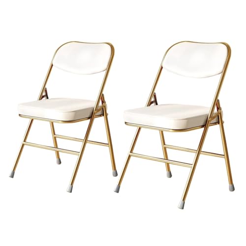 Chaise pliante rembourrée en cuir avec cadre métal stable et dossier confort