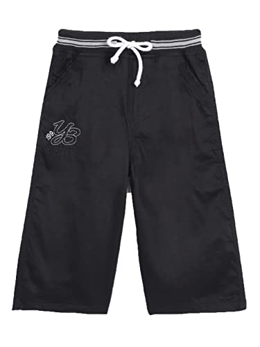 Image of ADBUCKS Boys Mid Rise Relaxed Easy Wash Chambray 3 /4th Cargos Trousers