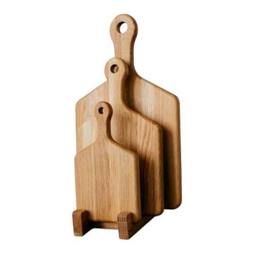 Image of Wooden Cutting Board Set of 3, Natural Solid Wood Chopping Cutting Board for Kitchen | Wooden Chopping Board /Serving Board, Platter for Vegetables, Fruits & Cheese