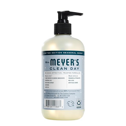 MRS. MEYER'S CLEAN DAY Hand Soap, Made with Essential Oils, Snowdrop, 12.5 fl. Oz (Pack of 3)