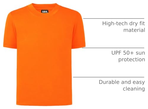 Image of QBK 2T to Youth Neon Shirt Kids UPF 50+ Dry Fit Athletic Short Sleeve Rash Guard T Shirts for Boys Girls Sports Undershirt