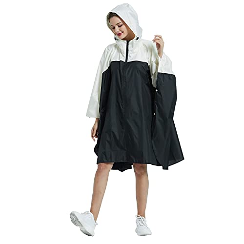 Image of salamra Rain Poncho Jacket - Hooded Waterproof Raincoat with Pocket for Women Men Adults