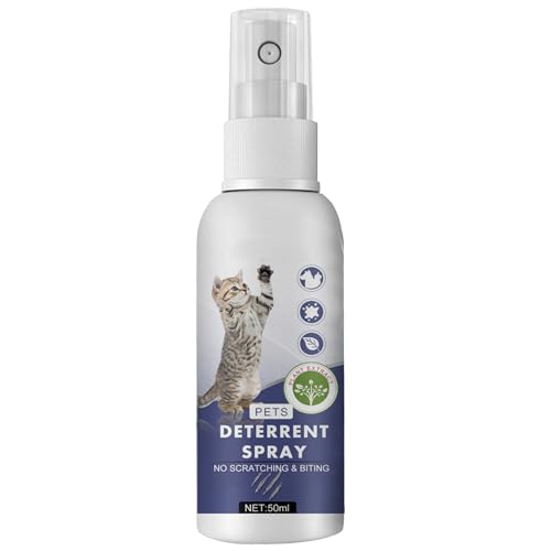 GNAUMORE Spray repelente para gatos, spray para gatos seguro para entrenamiento en interiores y exteriores, spray disuasorio natural para gatos, spray antiarañazos para gatos, spray eficaz disuasorio