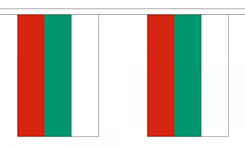 Flagtex Bulgaria Fabric Bunting – 9m with 30 Flags – Indoor & Outdoor Decoration – String Flags Banners Bulgarian Balkans Southeast Europe — image 1