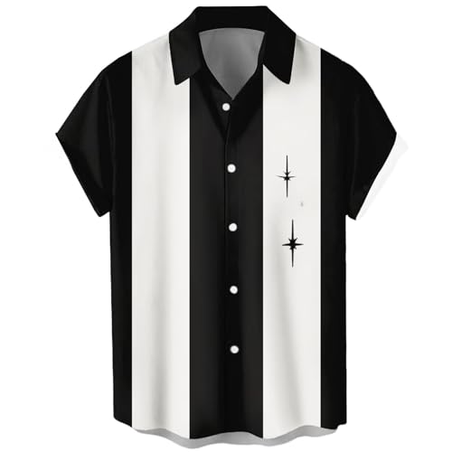 Camisa Hombre Lino Camiseta Hombre Proteccion Solar con Botones Manga Corta para Estampada Informal Playa Verano Corte Regular Parte Superior Camisa Medieval Fitness