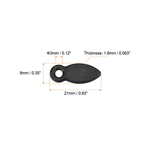Image of uxcell Frame Turn Button, 4 /5 inch Plastic Drop Shape with Screws for Hanging Pictures, Photos, Drawings and Posters, 20 Pcs (Black)