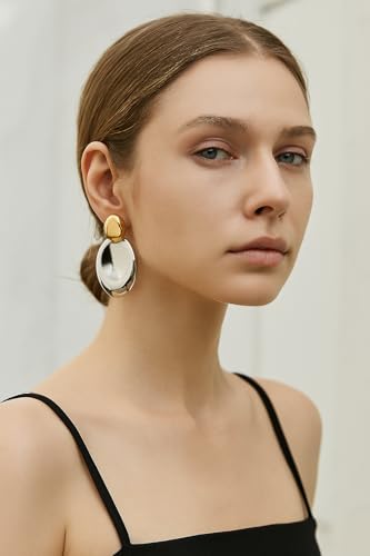 1Pair 18K Gold Plated Stainless Steel Drop Dangle Earrings for Women WaterProof Non Tarnish Hypoallergenic Multiple Styles Trendy Gold and Silver Plated Dangle Earrings Dainty Jewelry Gifts4