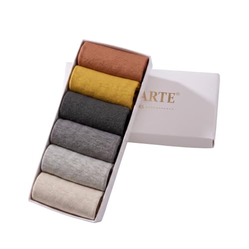 Image of MAGIARTE Womens Mini Crew Cotton Socks,6 Pairs | Anti-pilling Cotton, Casual Athletic, Quarter Calf, Moisture Wicking,Gift box packaging