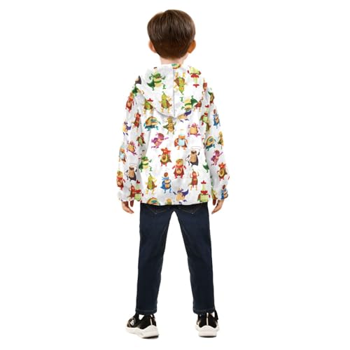 Cartoon Tex Mex Food Characters Girls Fleece Jacket Girls Fall Jacket Girls Zip Up Hoodie Girls Sherpa Jacket 2-10T4