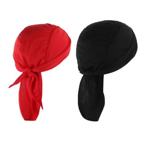 FRCOLOR 2 Pack Skull Cap Beanie Bike Helmet Liner Sweat Protection Helmet Liner Hat for Cycling Quick Drying Material Uv Protection