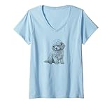 Photo Gallery donna mens womens girls ink illustration cute toy poodle lover maglietta con collo a v Photo Gallery donna mens womens girls ink illustration cute toy poodle lover maglietta con collo a v