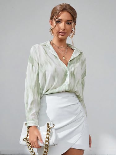 Image of GRECIILOOKS Women's Rayon Oversized Shirt | Korean Style Long Sleeve Oversized Button Down Shirts |Comfortable Rich Top for Office & Casual Outfits (Available in Plus Size)