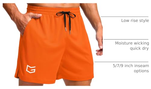 Image of G Gradual Men's Athletic Workout Shorts with Pockets 5 inch /7 inch /9 inch Lightweight Quick Dry Gym Basketball Running Shorts for Men