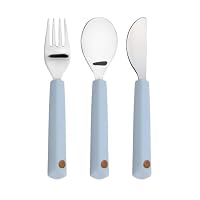 Elk And Friends Set Posate Bambini 6 Pezzi (4+ Anni) - Manico In Silicone Antiscivolo, Acciaio Inox - Cucchiaio, Forchetta E Coltello Arrotondato - Lavastoviglie - 2