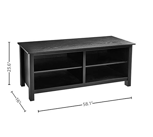 Rockpoint Plymouth Wood TV Stand Storage Console, 58", Midnight Black - Thumbnail 5
