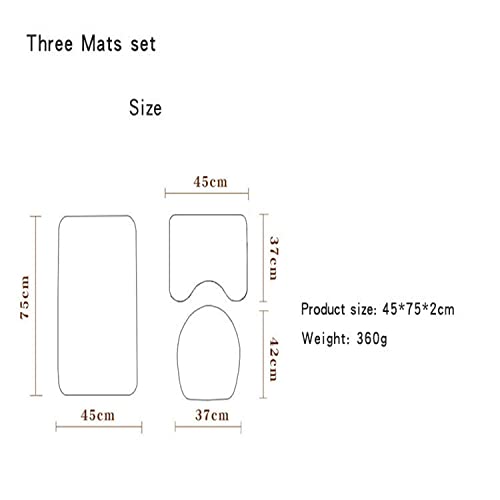 4-teiliges Badezimmer-Matten-Set, rutschfeste Pastoral-Bambus-Badematte, Duschvorhang, Bodenmatte, waschbarer Badezimmer… – Bild 4