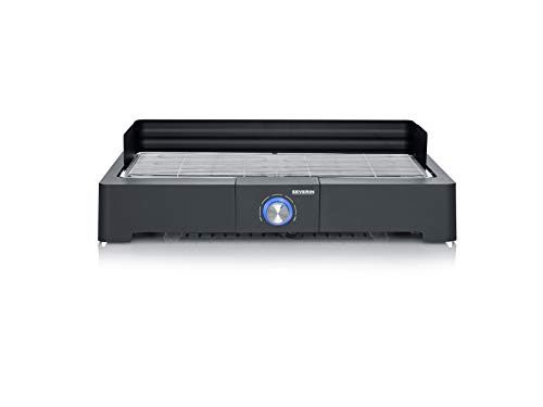 SEVERIN Barbacoa de mesa con parrilla de acero inoxidable para interior y exterior, parrilla...