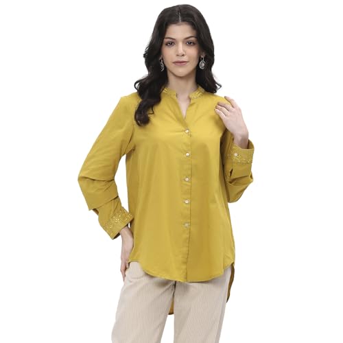 Chemise en coton femme BIBA mode unie chic coupe droite basique intemporel