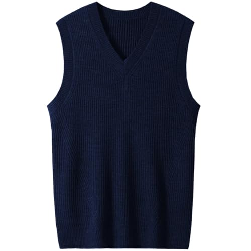 Men V-Neck Knit Vest Business Casual Classic Thick Sleeveless Sweater Vest Male Winter4