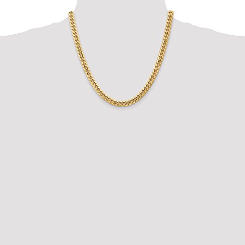 14k Yellow Gold 6.75mm Miami Cuban Chain Necklace 20 Inch Pendant Charm Curb Fine Jewelry For Women Gifts For Her 14k Yellow Gold 6.75mm Miami Cuban Chain Necklace 20 Inch Pendant Charm Curb Fine Jewelry For Women Gifts For Her - Image 7