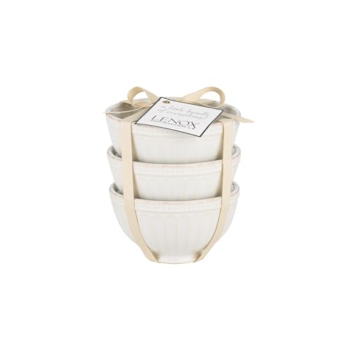 Lenox (858037 ) French Perle Groove Bowls (Set of 3) Mini White